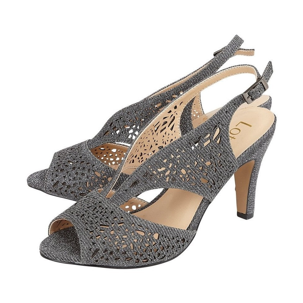 Lotus Amelia PEWTER Shimmer open toe shoes