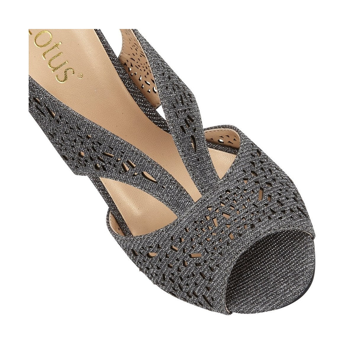 Lotus Amelia PEWTER Shimmer open toe shoes