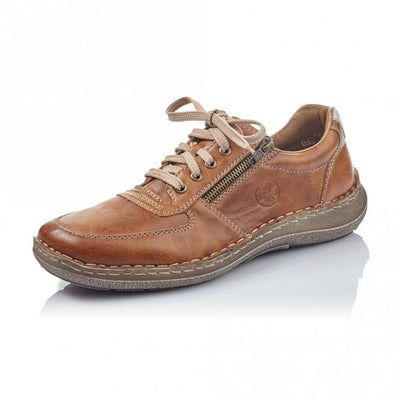 Rieker Men's Casual shoe with Lace and Zip 03030-25 Tan