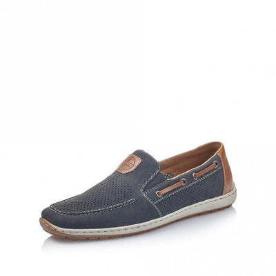 Rieker Men's casual slip-on Shoe 08866-15 Navy Blue