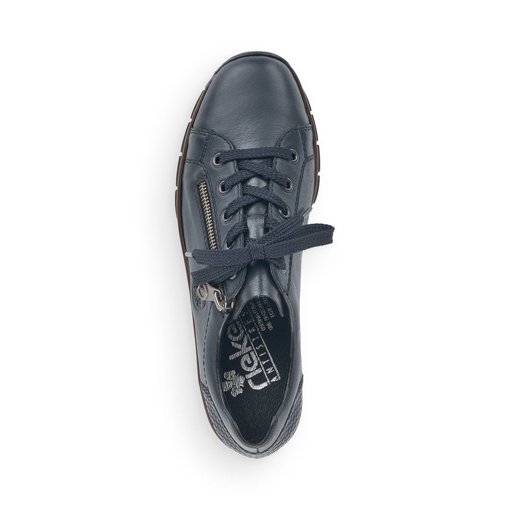 Rieker SHOE NAVY Wedged Leather Lace up Shoe with Zip  53702-14