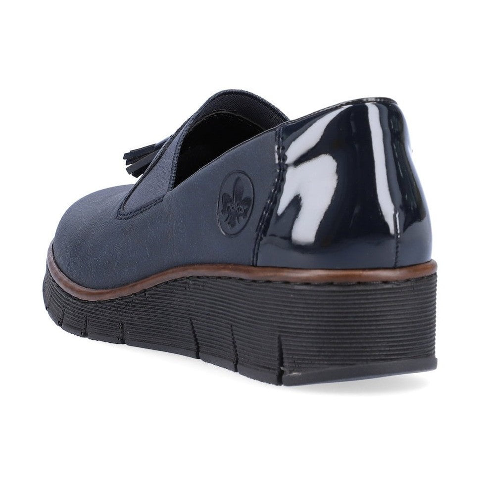 Rieker Ladies Classic Loafer Slip-on Shoe BLUE 53751-14