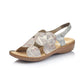 Rieker sandal with touch fastening metallic leather  60819-90