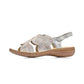 Rieker sandal with touch fastening metallic leather  60819-90
