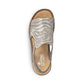 RIEKER sandal with sling back touch fastening strap grey animal print 60840-42