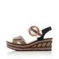 Rieker Wedge Sandal 68176-64 CREAM