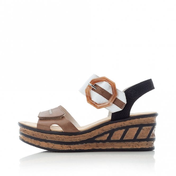 Rieker Wedge Sandal 68176-64 CREAM