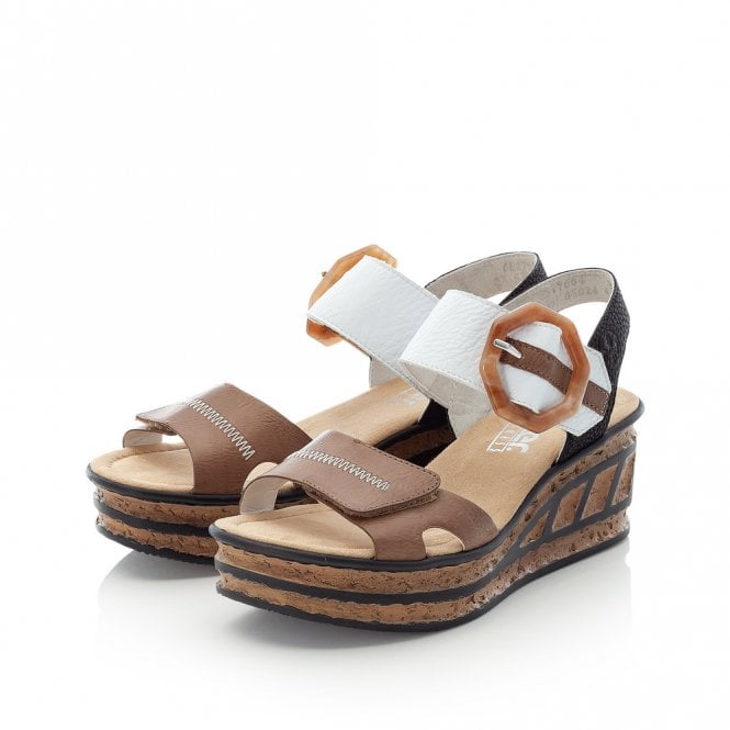 Rieker Wedge Sandal 68176-64 CREAM