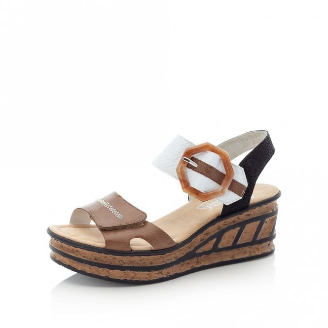 Rieker Wedge Sandal 68176-64 CREAM