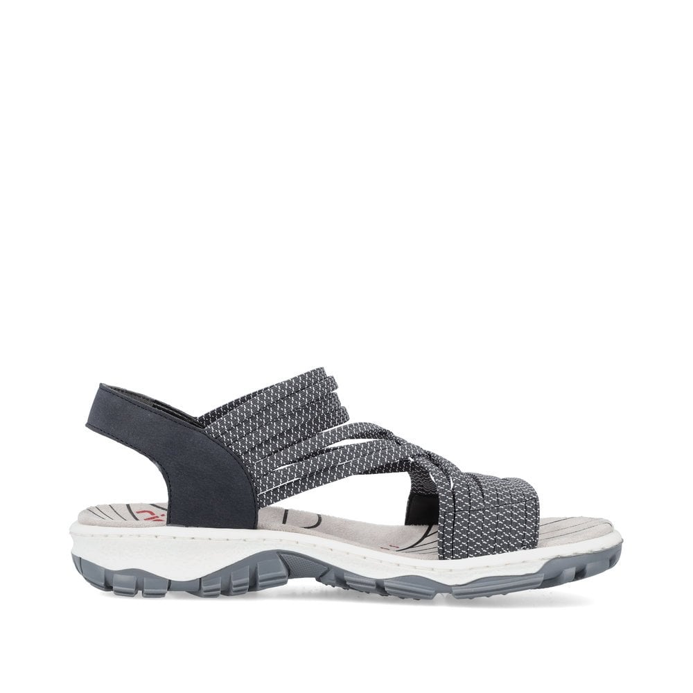 Rieker Sandal 68888-14 NAVY/WHITE with elasticated straps