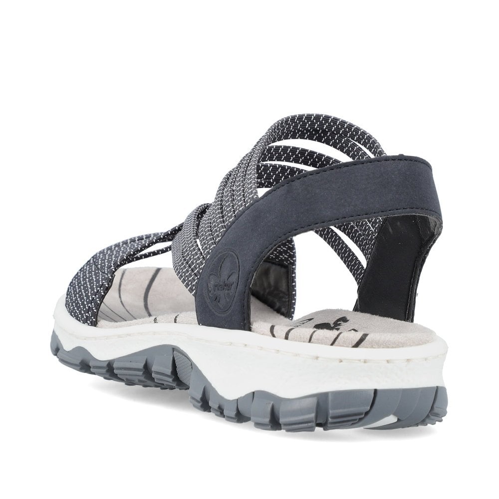 Rieker Sandal 68888-14 NAVY/WHITE with elasticated straps