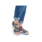 Rieker Sandal 68888-14 NAVY/WHITE with elasticated straps