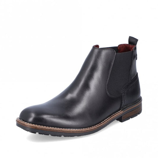 Rieker Men's  BLACK Leather Boot 1360-00