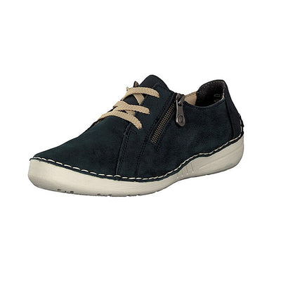 Rieker Casual lace up shoe with zip 52511-14 Navy Blue