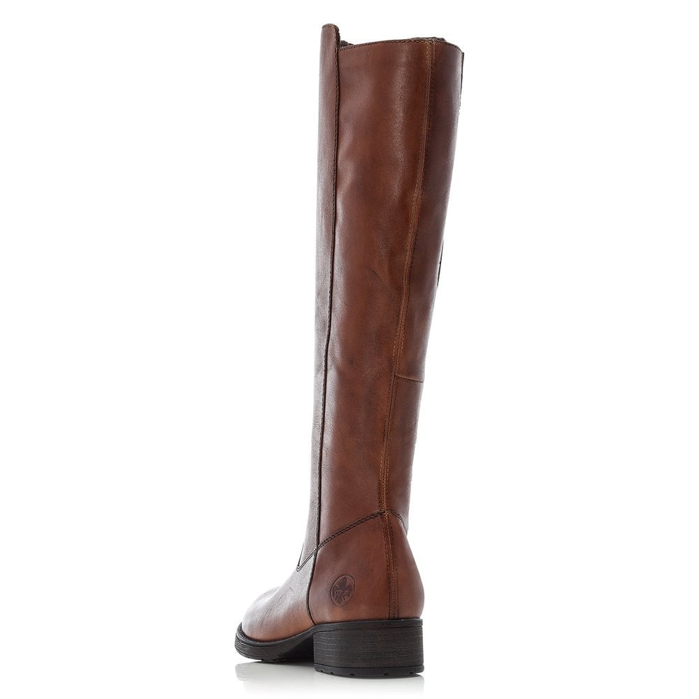 RIEKER LONG BOOTS BROWN ZIP UP Z9590-25