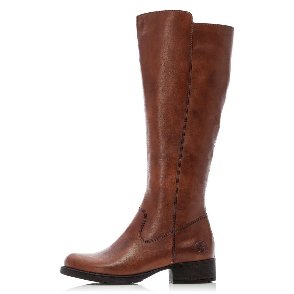 RIEKER LONG BOOTS BROWN ZIP UP Z9590-25