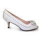 Lunar Ripley Occasion Shoe Silver Satin Peep Toe