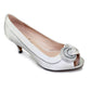 Lunar Ripley Occasion Shoe Silver Satin Peep Toe