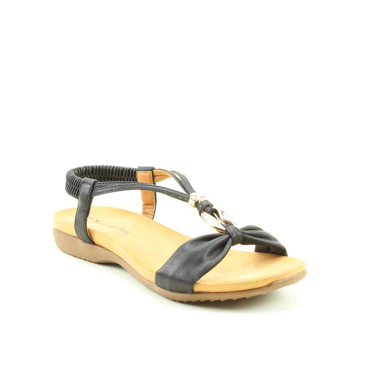 Heavenly Feet Campari BLACK Comfort Open Toe Sandal A.G. Meek