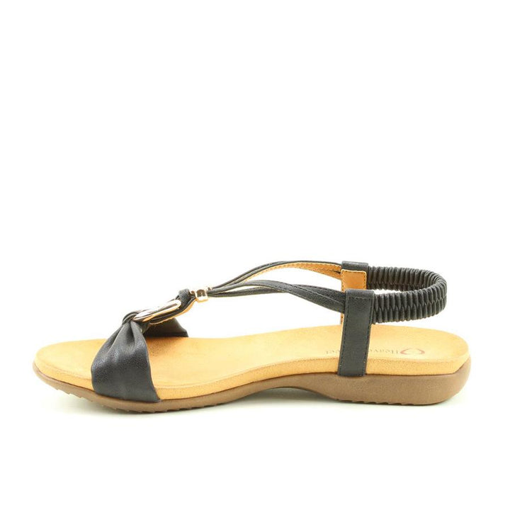 Heavenly Feet Campari BLACK Comfort Open Toe Sandal A.G. Meek