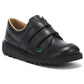 Kickers KICK LO VEL Black Leather Infants Touch Fastening Shoe