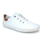 Lunar Plimsoll St Ives WHITE FLE030BL soft leather with Elasticated Lace