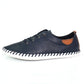 Lunar Plimsoll St Ives Navy FLE030BL Soft Leather elasticated lace