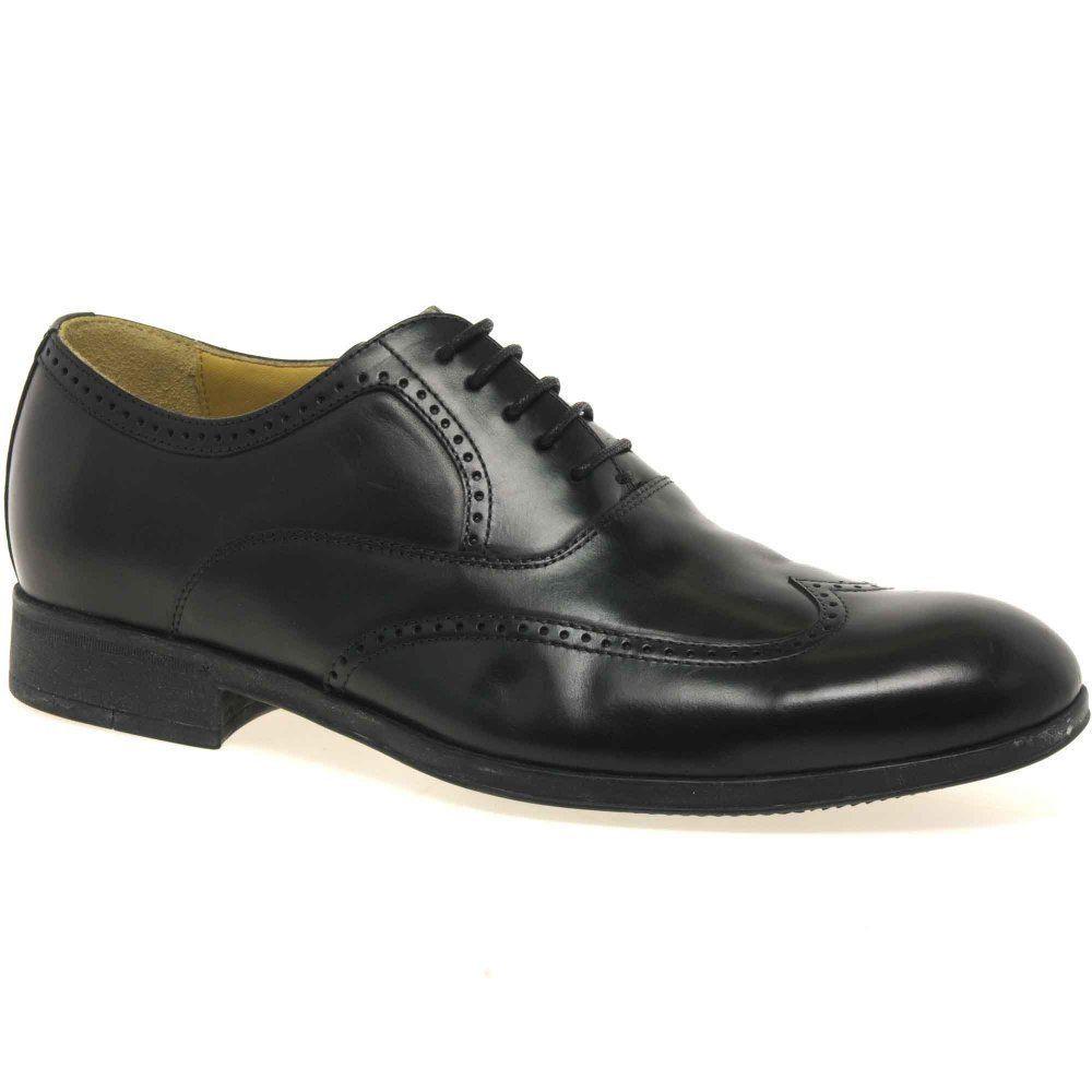 Steptronic BROGUE SHOE Bugos Black Soft Leather wing cap Lace up Formal