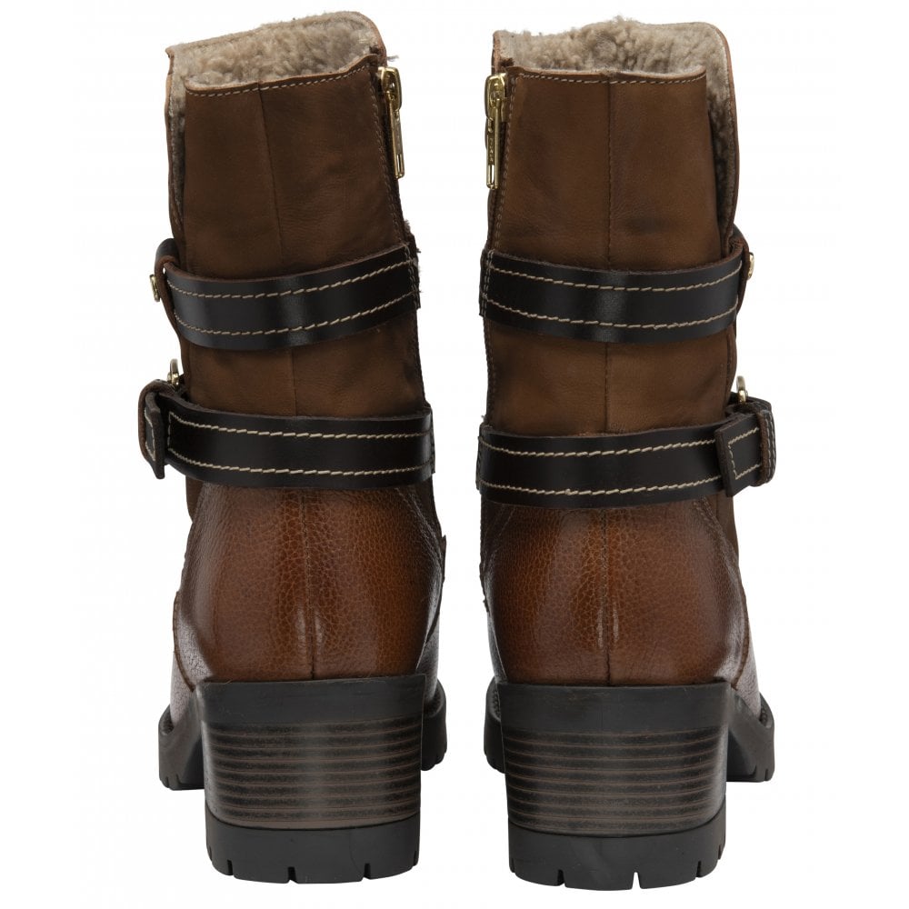 Lotus Mid Calf leather Boot with Zip Salsa TAN 