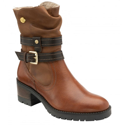 Lotus Mid Calf leather Boot with Zip Salsa TAN 