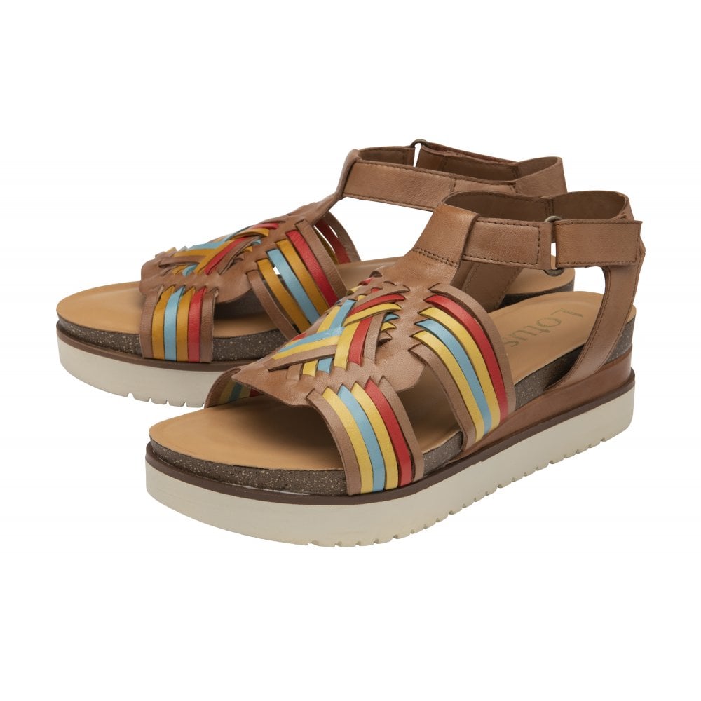 Lotus Cairnes TAN Leather Multi Sandal ULP221