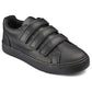 Kickers BLACK Leather TOVNI TRIPPLE Touch Fastening School Shoe