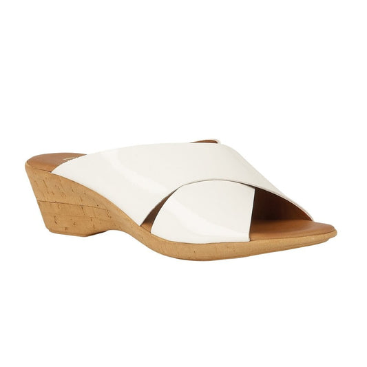 Lotus MULE TONIA White Patent WITH Wedge HEEL